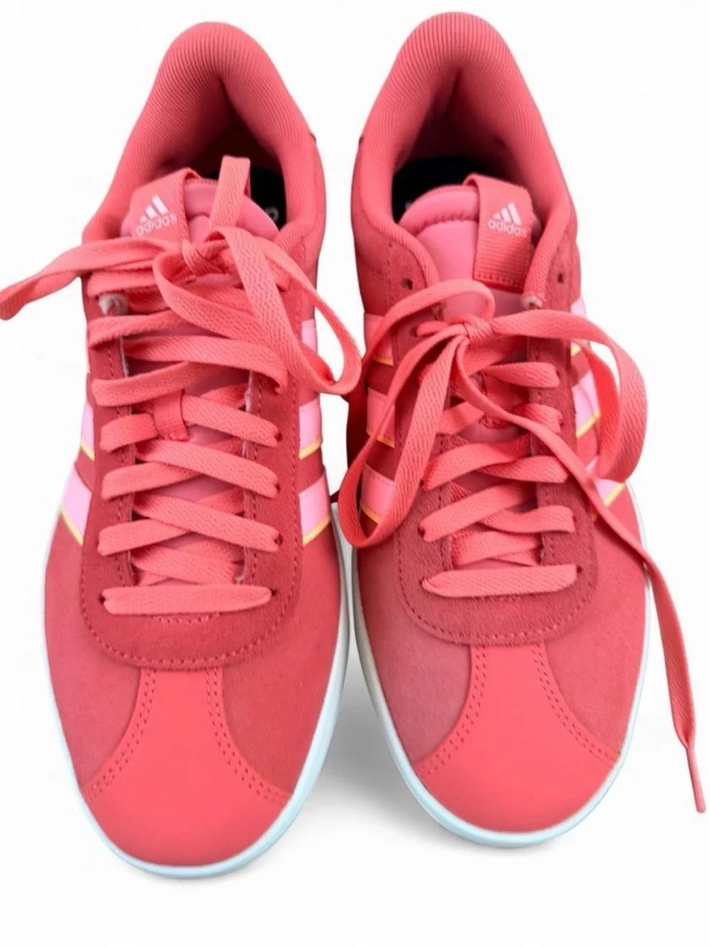 adidas Originals Pink Suede Sneakers with Tonal Pink 3 Stripes Men’s 9